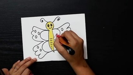 How to draw easy butterfly with letter B and B's mirror image | B for Butterfly for kids