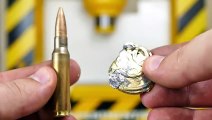 HYDRAULICLOOK WHAT HAPPENS WHEN YOU CRUSH ANTI TANK BULLET WITH HYDRAULIC PRESS !!!  THE SMASHER SHOW