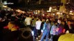 Night out during pandemic as huge crowds gathered to drink alcohol outside take away bars on Saturday night in Greece