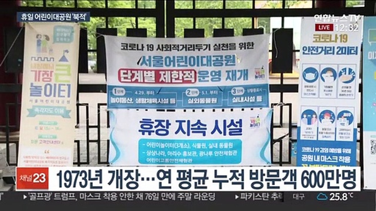 마스크 쓰고 휴일 나들이…서울 어린이대공원