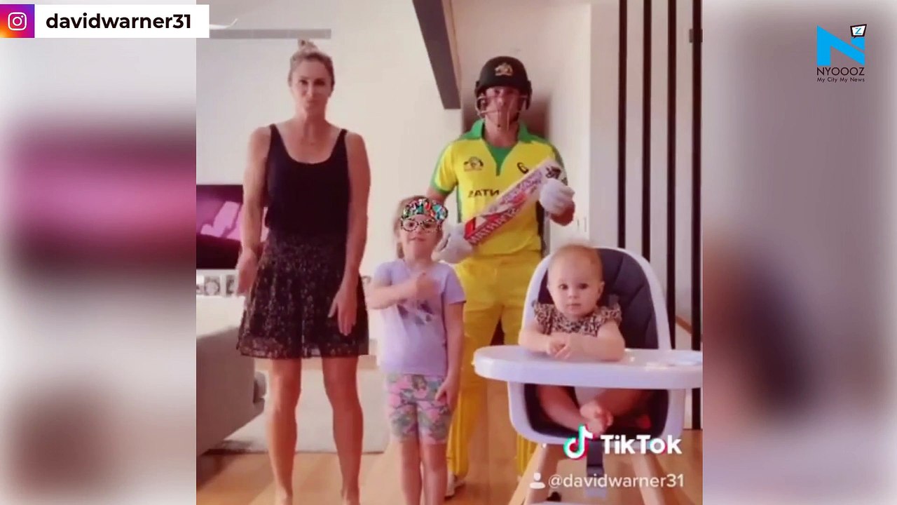 David Warner and his daughter switch clothes, he wears school dress  while she dons Sunrisers Hyderabad jersey