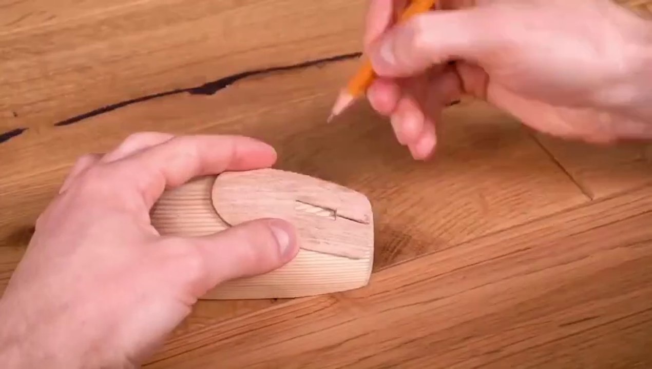 Made a computer mouse from wood.