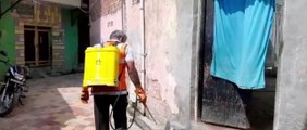 पालिका की ओर से हॉटस्पॉट इलाकों में कराया गया सैनिटाइज छिड़काव