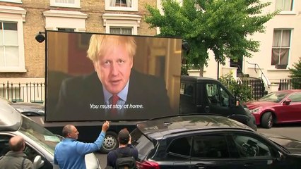 Led By Donkeys play lockdown message outside Cummings' house