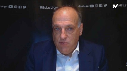 Tebas: "Hay la posibilidad de que haya un partido el día 11, que sería único, con un posible homenaje para todos los fallecidos"