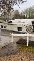 Trailer Floats Away in Flood