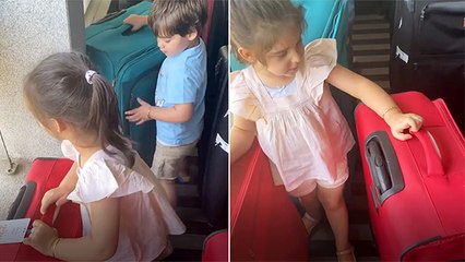 Karan Johar's Kids Pack Their Bags To Leave For Airport