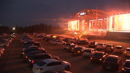 South Koreans social distance at drive-in K-pop concert