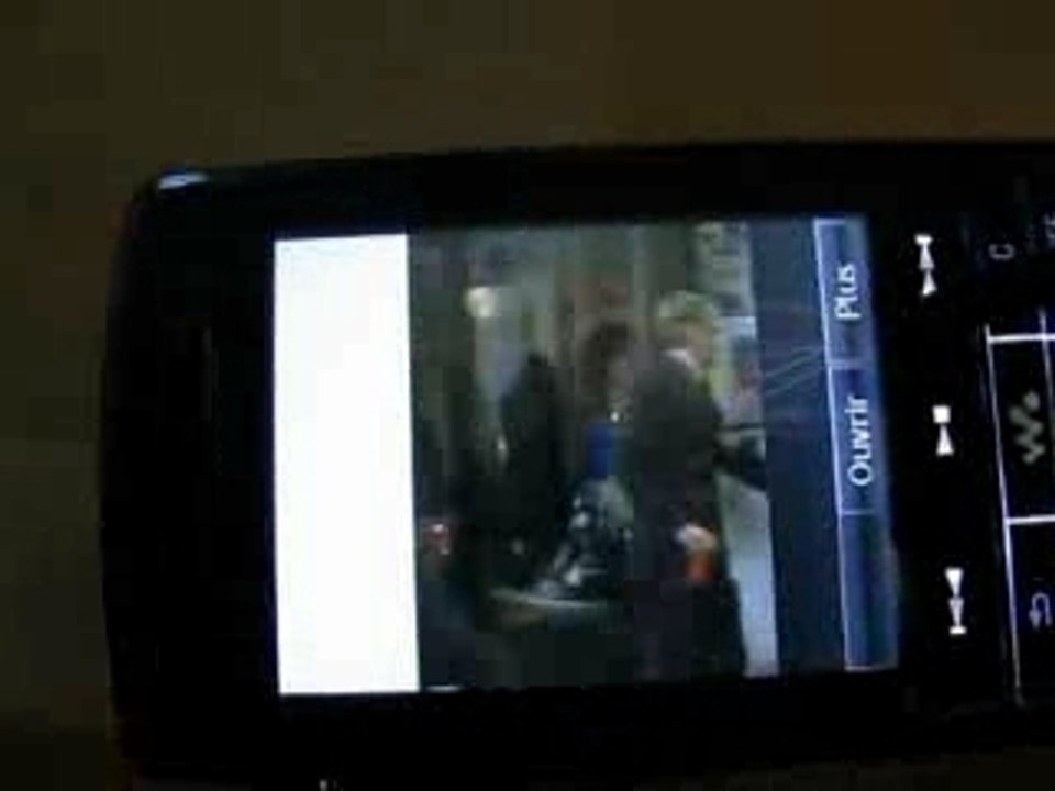 Menu vidéo du Sony Ericsson w960
