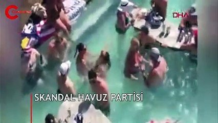 Skandal görüntüler! Havuz partisi yaptılar