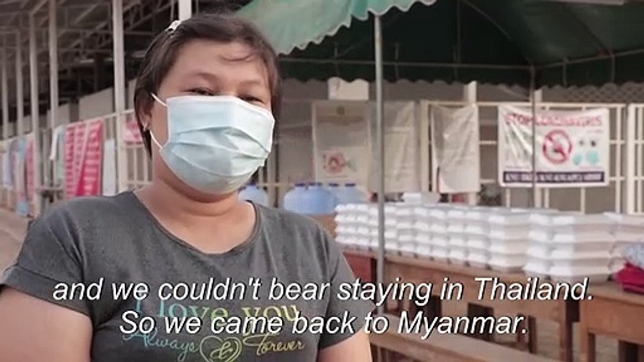 Myanmar migrant workers return from Thailand
