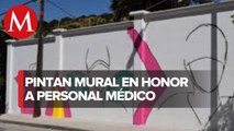Por covid-19, pintan mural en Tijuana en honor a personal de salud