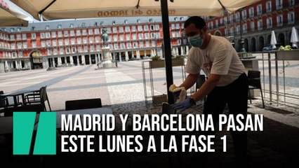 Madrid y Barcelona pasan hoy a la fase 1 mientras el 47% de España a la 2