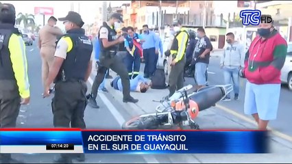 Se registró un accidente de tránsito en el sur de Guayaquil