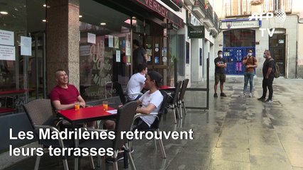 Déconfinement: à Madrid, les habitants profitent de nouveau des terrasses extérieures