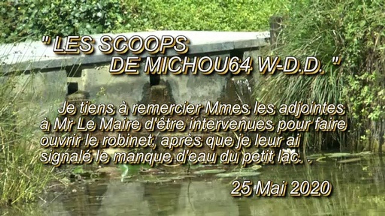 LES SCOOPS DE MICHOU64 W-D.D. - 25 MAI 2020 - PAU - LE PETIT LAC DU PARC BEAUMONT EST À NOUVEAU ALIMENTÉ EN EAU