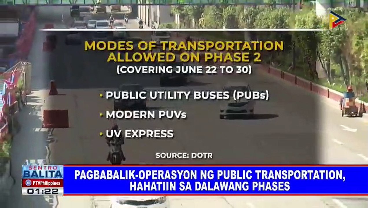 Pagbabalik-operasyon ng public transportation, hahatiin sa dalawang phases