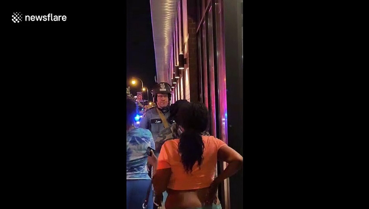 Protesters in tense standoff with police following riots in Minneapolis