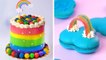 How To Make the Best Ever Rainbow Cake - Most Satisfying Colorful Cake Decorating Ideas