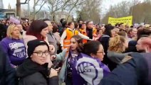Día de la Mujer- Ciudadanos abandona la manifestación del 8-M entre gritos de fascistas