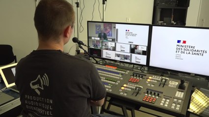 Une entreprise audiovisuelle réalise à distance une conférence du Ministère de la Santé