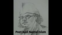 How to National poet Kazi Nazrul Islam portrait drawing