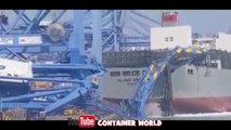 Big Ship Crashes into new Gantry cranes. DISASTER!