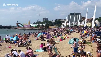 Jam-packed Southend-on-Sea as UK sunseekers escape quarantine on Bank Holiday