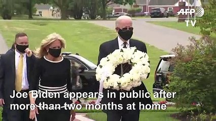 Joe Biden makes first public appearance since March 15