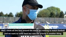 Pep Guardiola offers a message to football fans