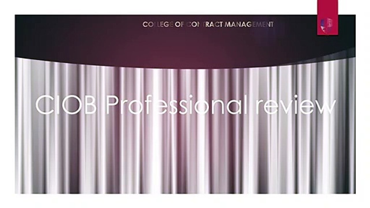 CIOB professional review example pdf