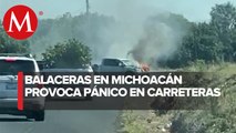 Enfrentamientos entre grupos provoca incendio de vehículo y bloqueos en Michoacán