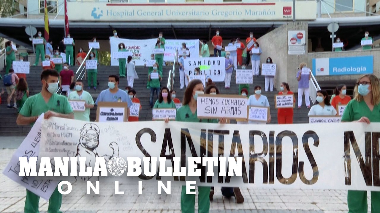 Spanish health workers protest over pay, resour...