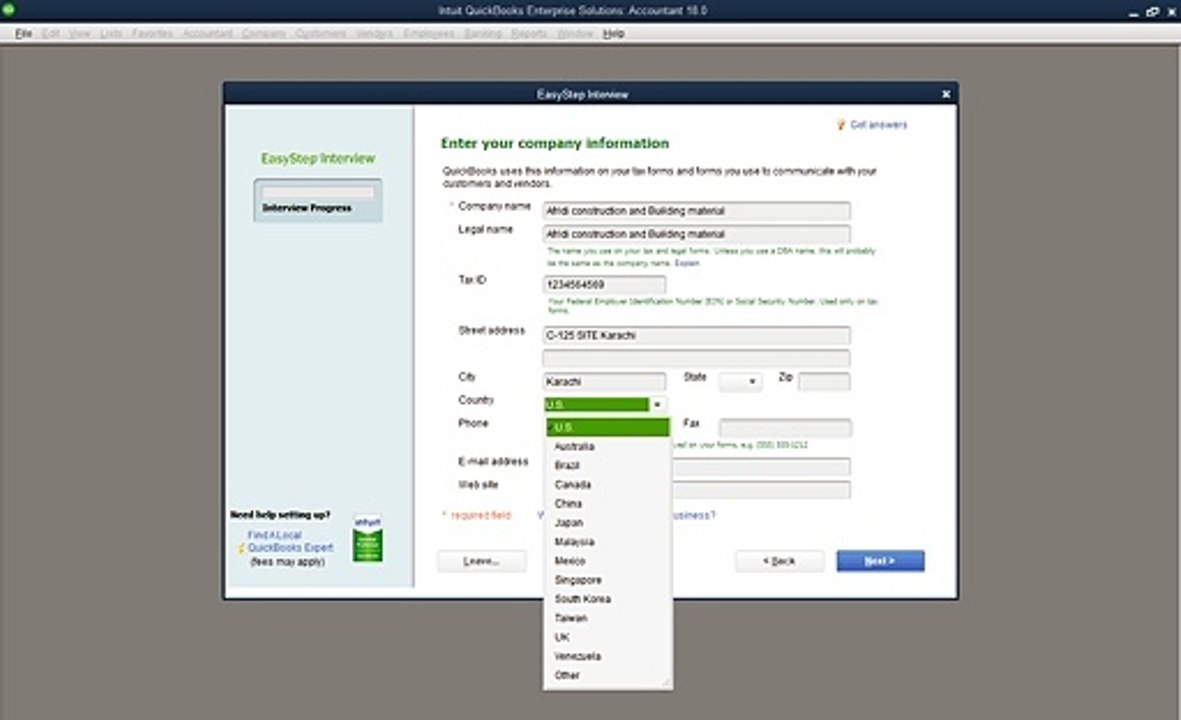 Quickbooks tutorials How to create a company in quickbooks in Urdu /Hindi 2