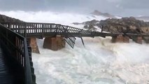Bridge Broken Apart by Huge Storm