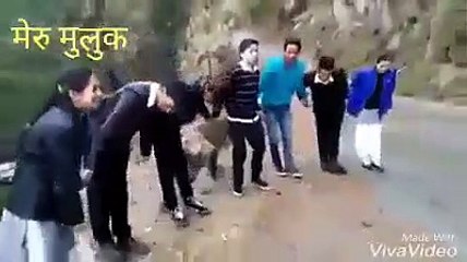 Street dance was performed in village on amazing rithm