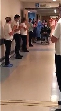 Stacy Mould is given a guard of honour after recovering from coronavirus