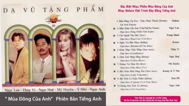 Nhạc Bolero Phiên Bản Đặc Biệt Nhạc Việt Lời Mỹ - Album Mùa Đông Của Anh Sưởi Ấm Hàng Triệu Con Tim