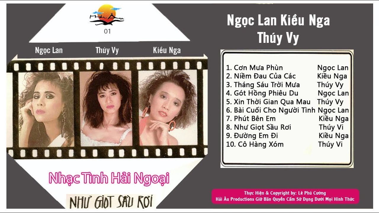 NHƯ GIỌT SẦU RƠI - NHẠC TÌNH HẢI NGOẠI THẬP NIÊN 90 DANH CA XƯA  THÚY VY, NGỌC LAN, KIỀU NGA