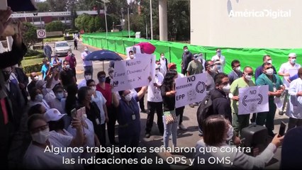 Скачать видео: Trabajadores de la salud protestan en México por falta de insumos de protección contra el coronavirus