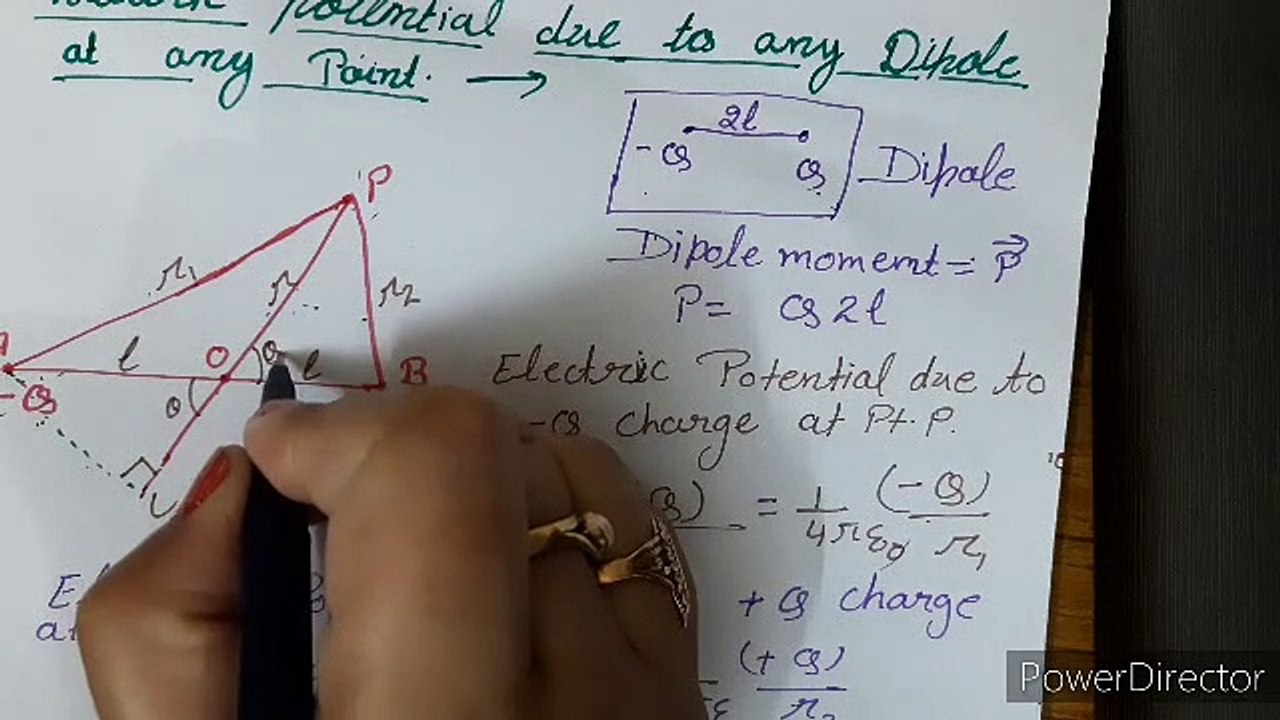 ELECTRIC  POTENTIAL due to a dipole (physics) part 05 clas 12