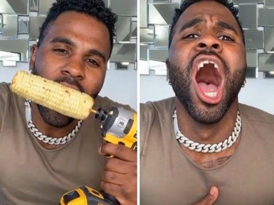 Jason Derulo Tries to Eat Corn With a Drill, Fa...