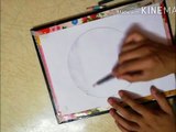 Beautiful  scenery drawing using pencil art in a circle