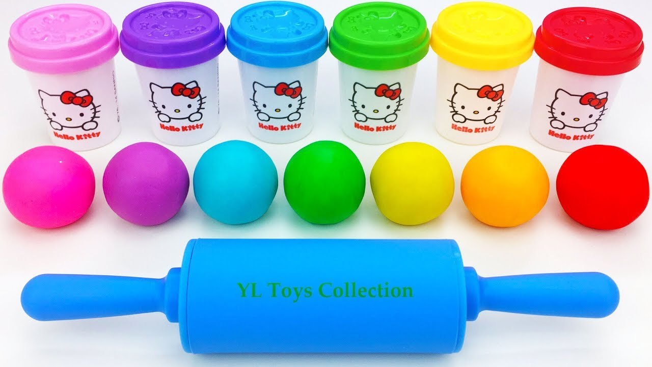 Learn Colors Hello Kitty Dough with Ice Cream Popsicles Molds and