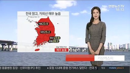 [날씨] 오늘 전국 쾌청…내일 곳곳 비나 소나기