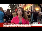 Report TV - Aleanca për Mbrojtjen e Teatrit protestë pranë ish-godinës së shembur