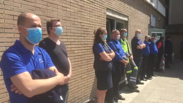 Bruxelles - une minute de silence pour le conducteur STIB décédé du Covid-19 (vidéo Germani)