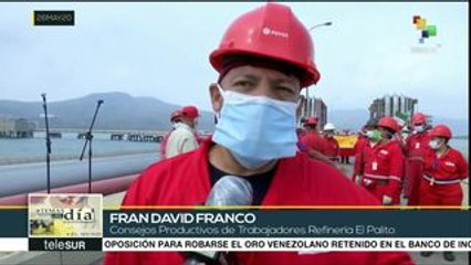 Descargar video: Trabajadores petroleros de Venezuela celebran arribo de barcos iraníes