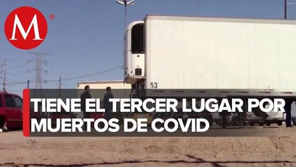 Llega a Mexicali camión frigorífico para almacenar muertos por coronavirus