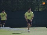 Barça - Messi en forme à l'entraînement